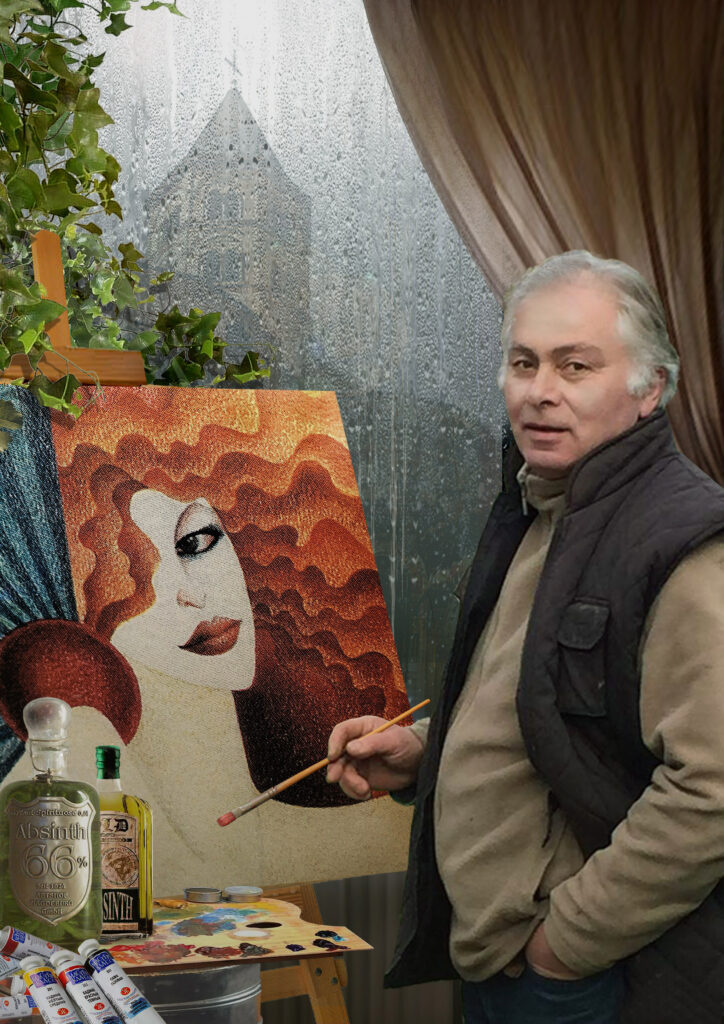 l'artiste au travail